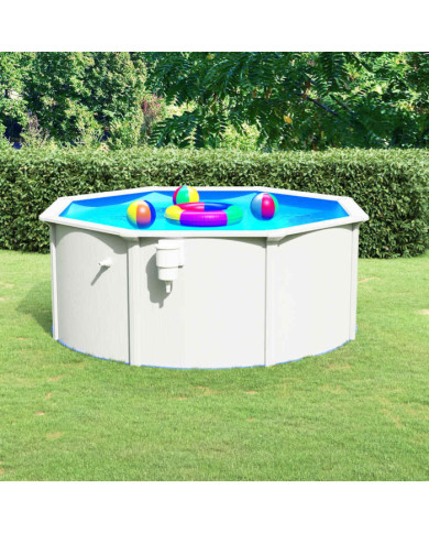 Piscine avec parois en acier 300x120 cm Blanc | Mobilier & Déco