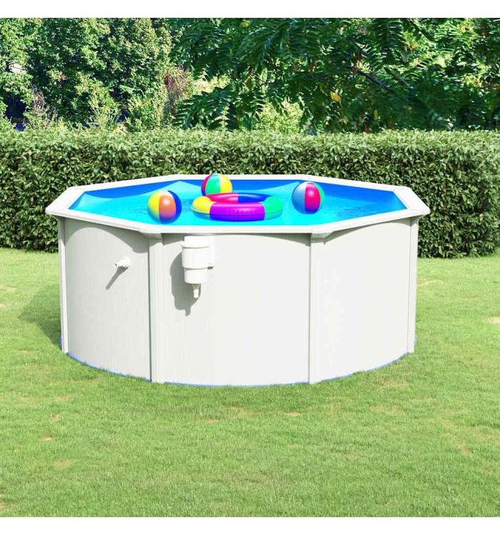 Piscine avec parois en acier 300x120 cm Blanc | Mobilier & Déco