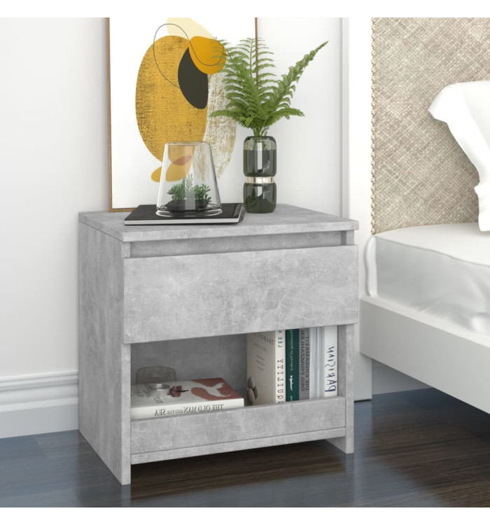 Table de chevet Gris béton 40x30x39 cm Aggloméré | Mobilier & Déco