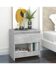 Table de chevet Gris béton 40x30x39 cm Aggloméré | Mobilier & Déco