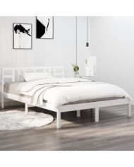 Cadre de lit sans matelas blanc 140x200 cm bois massif | Mobilier & Déco