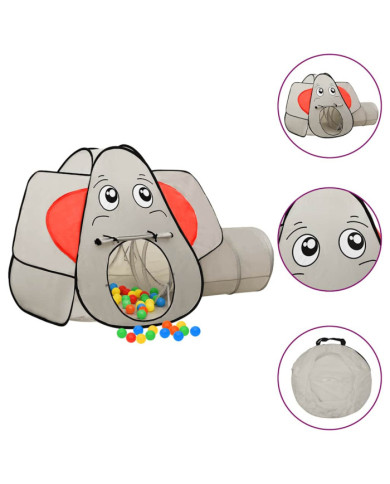 Tente de jeu pour enfants 250 balles Éléphant Gris 174x86x101cm | Mobilier & Déco