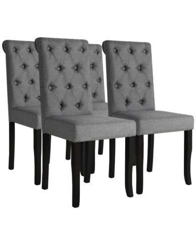 Chaises à manger lot de 4 gris foncé tissu | Mobilier & Déco
