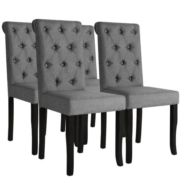 Chaises à manger lot de 4 gris foncé tissu | Mobilier & Déco