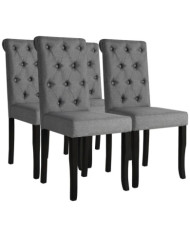 Chaises à manger lot de 4 gris foncé tissu | Mobilier & Déco