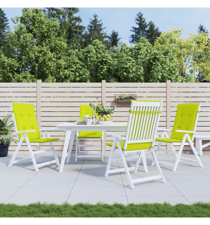 Coussins de chaise de jardin à dossier haut lot de 4 vert vif | Mobilier & Déco