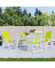 Coussins de chaise de jardin à dossier haut lot de 4 vert vif | Mobilier & Déco