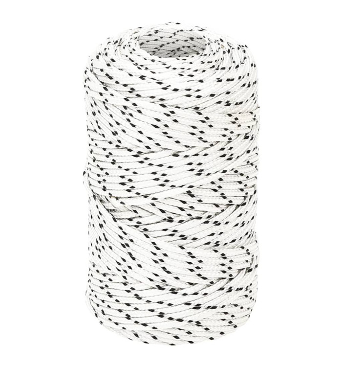 Corde de bateau tressé Blanc 2 mmx500 m Polyester | Mobilier & Déco