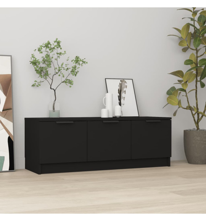 Meuble TV Noir 102x35x36,5 cm Bois d'ingénierie | Mobilier & Déco