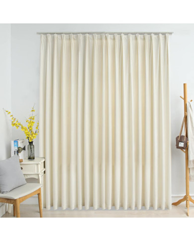 Rideau occultant avec crochets Velours Crème 290x245 cm | Mobilier & Déco