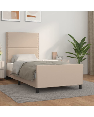 Cadre de lit sans matelas cappuccino 100x200 cm similicuir | Mobilier & Déco