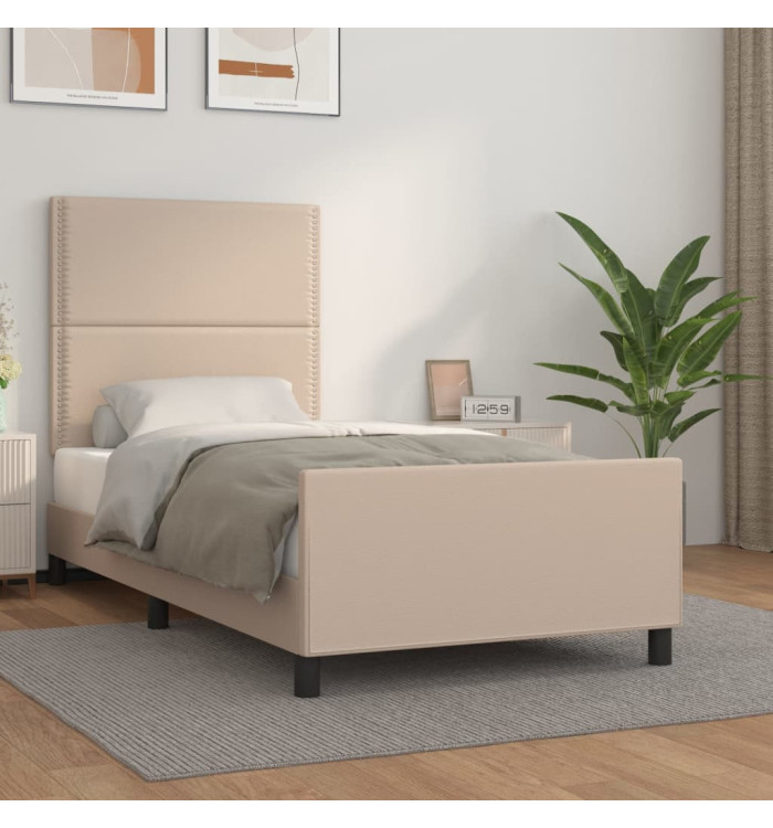 Cadre de lit sans matelas cappuccino 100x200 cm similicuir | Mobilier & Déco