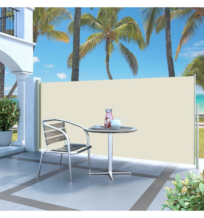 Auvent latéral rétractable 140 x 300 cm Blanc cassé | Mobilier & Déco