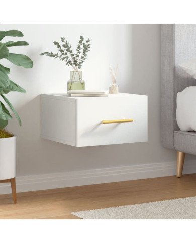 Table de chevet murale blanc 35x35x20 cm | Mobilier & Déco