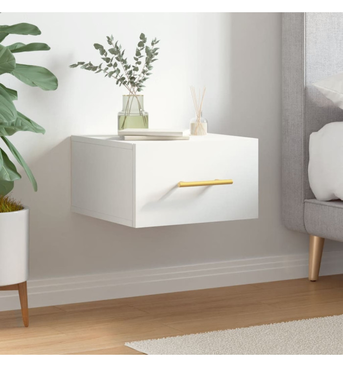 Table de chevet murale blanc 35x35x20 cm | Mobilier & Déco