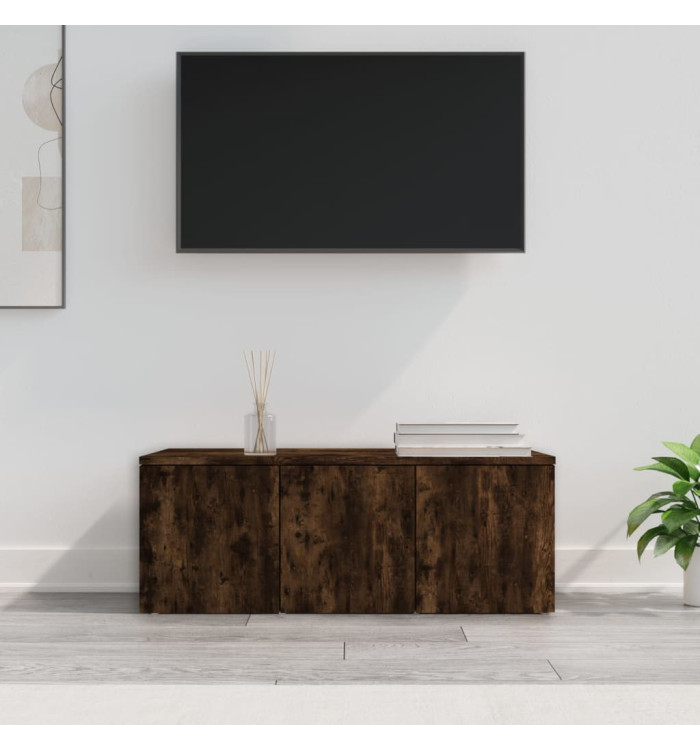 Meuble TV Chêne fumé 80x34x30 cm Bois d'ingénierie | Mobilier & Déco