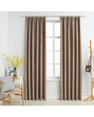 Rideaux occultants avec crochets 2 pcs Taupe 140x245 cm | Mobilier & Déco