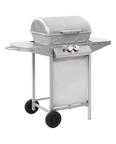 Barbecue à gaz avec 2 zones de cuisson Acier Argenté | Mobilier & Déco