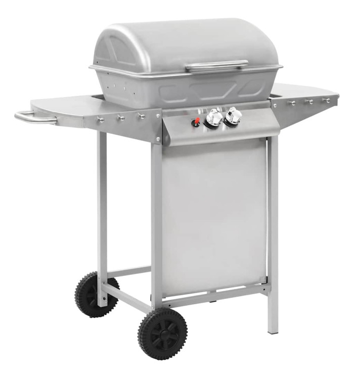 Barbecue à gaz avec 2 zones de cuisson Acier Argenté | Mobilier & Déco
