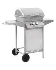 Barbecue à gaz avec 2 zones de cuisson Acier Argenté | Mobilier & Déco