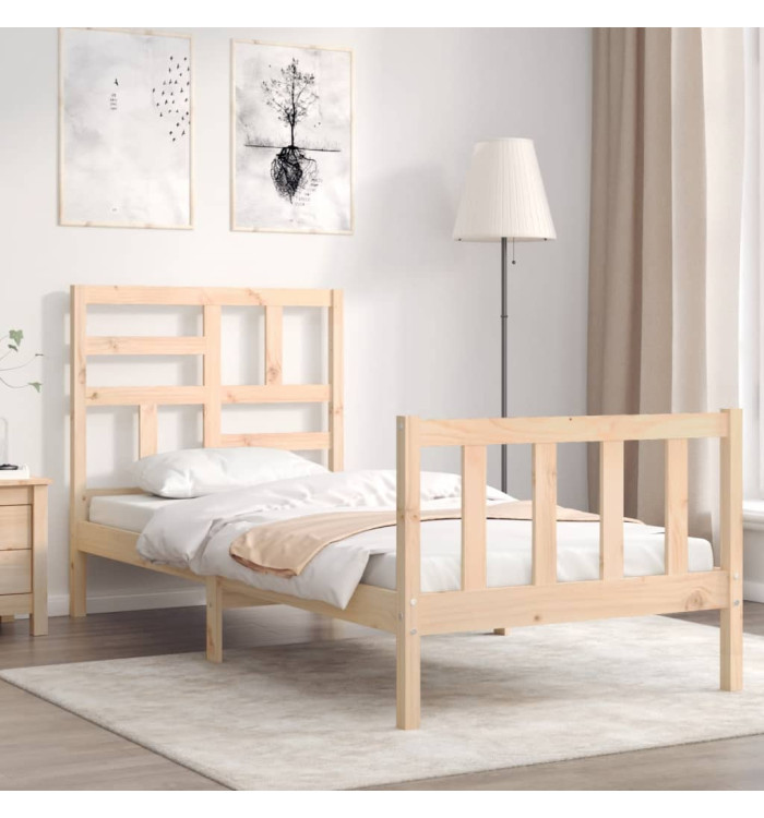 Cadre de lit sans matelas 90x200 cm bois de pin massif | Mobilier & Déco