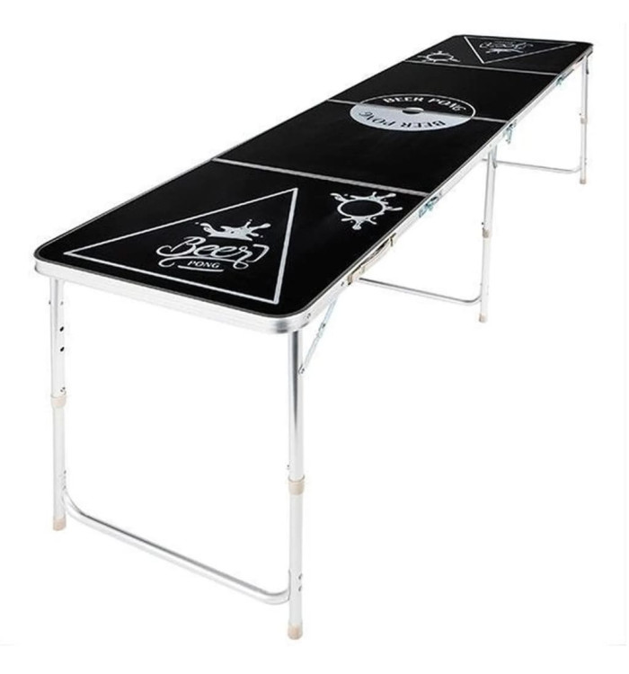HI Table de bière-pong pliable réglable en hauteur Noir | Mobilier & Déco