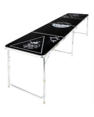 HI Table de bière-pong pliable réglable en hauteur Noir | Mobilier & Déco