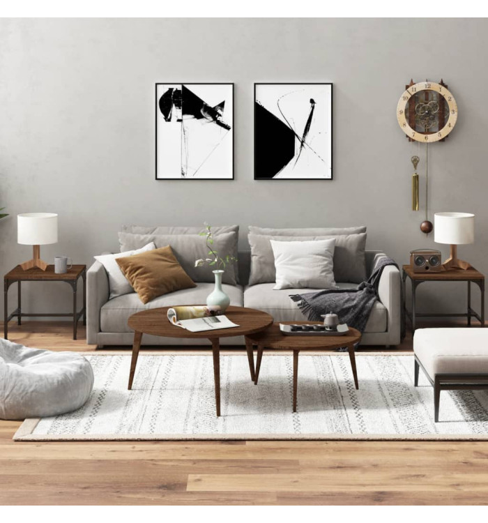 Tables d'appoint 2 pcs Chêne marron 40x40x35 cm Bois ingénierie | Mobilier & Déco