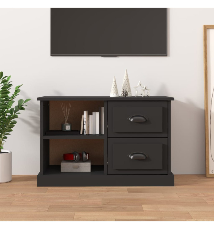 Meuble TV noir 73x35,5x47,5 cm bois d'ingénierie | Mobilier & Déco