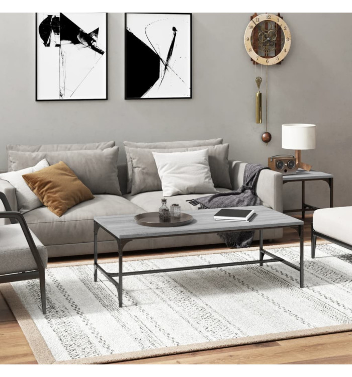 Table basse Sonoma gris 80x50x35 cm Bois d'ingénierie | Mobilier & Déco
