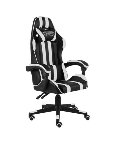 Fauteuil de jeux vidéo Noir et blanc Similicuir | Mobilier & Déco