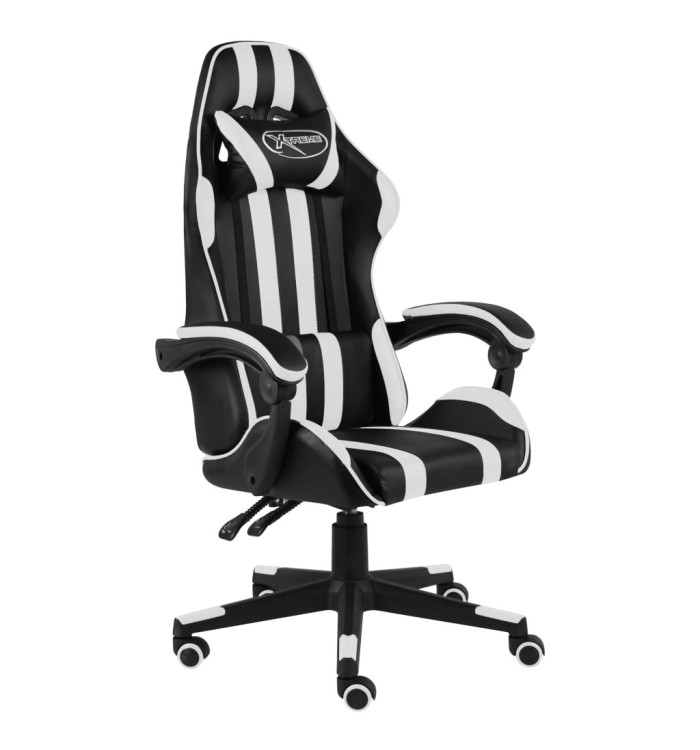Fauteuil de jeux vidéo Noir et blanc Similicuir | Mobilier & Déco