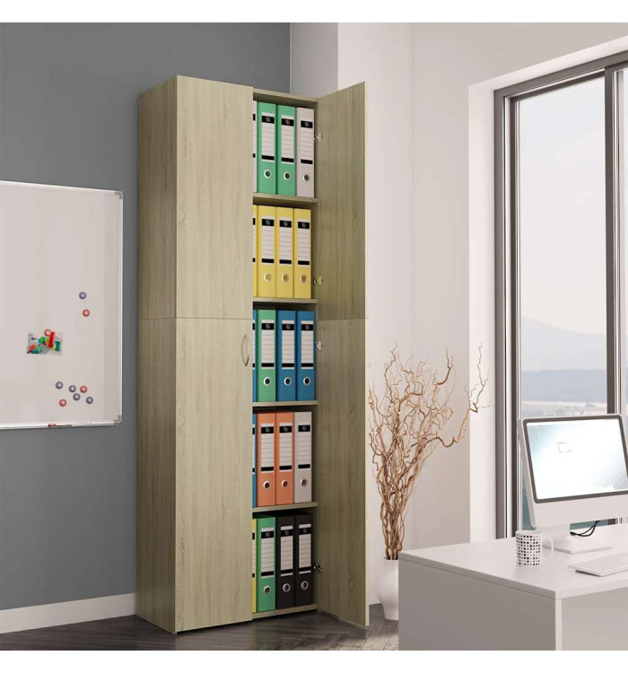 Armoire de bureau Chêne sonoma 60x32x190 cm Bois d'ingénierie | Mobilier & Déco
