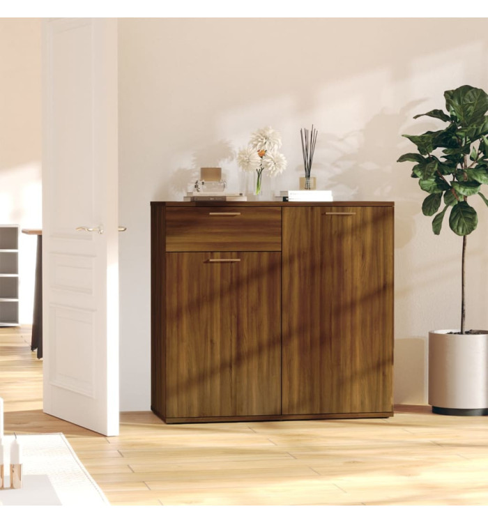 Buffet Chêne marron 80x36x75 cm Bois d'ingénierie | Mobilier & Déco