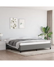 Cadre de lit sans matelas gris foncé 200x200 cm tissu | Mobilier & Déco