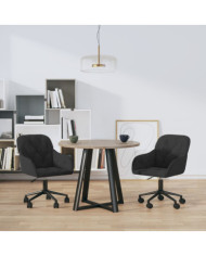 Chaises pivotantes à manger lot de 2 Noir Velours | Mobilier & Déco
