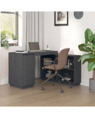 Bureau Gris 110x50x75 cm Bois massif de pin | Mobilier & Déco