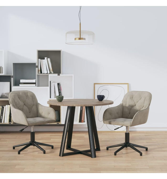 Chaises pivotantes à manger lot de 2 Gris clair Velours | Mobilier & Déco