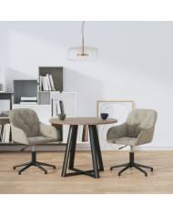 Chaises pivotantes à manger lot de 2 Gris clair Velours | Mobilier & Déco
