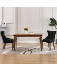 Chaises à manger lot de 2 noir tissu | Mobilier & Déco