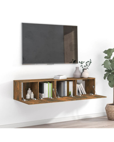 Ensemble de meubles TV 2 pcs Chêne fumé Bois d'ingénierie | Mobilier & Déco