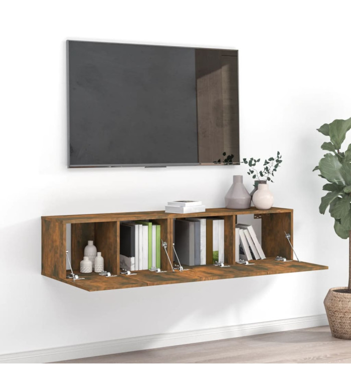 Ensemble de meubles TV 2 pcs Chêne fumé Bois d'ingénierie | Mobilier & Déco