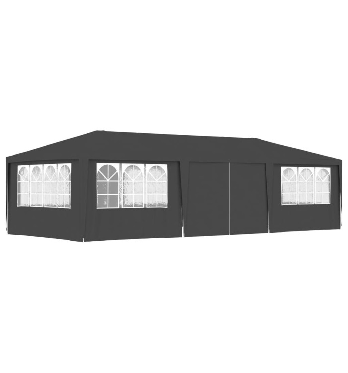 Tente de réception et parois latérales 4x9 m Anthracite 90 g/m² | Mobilier & Déco