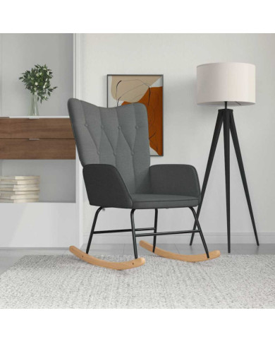 Chaise à bascule Gris foncé Tissu | Mobilier & Déco