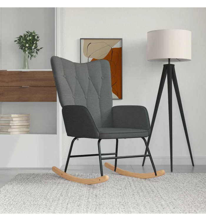 Chaise à bascule Gris foncé Tissu | Mobilier & Déco