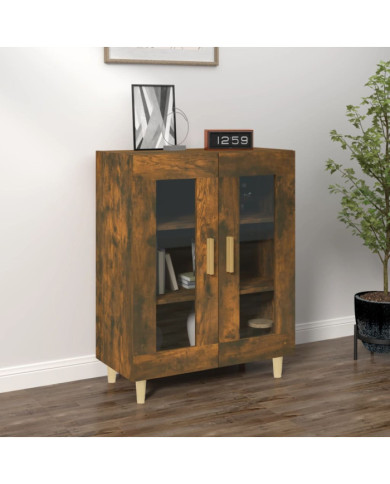 Buffet chêne fumé 69,5x34x90 cm bois d'ingénierie | Mobilier & Déco