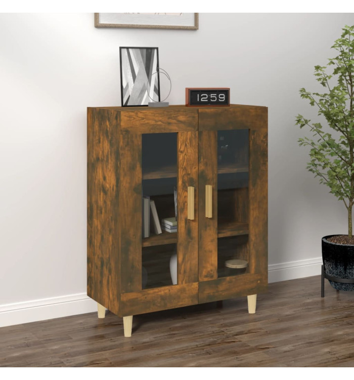 Buffet chêne fumé 69,5x34x90 cm bois d'ingénierie | Mobilier & Déco