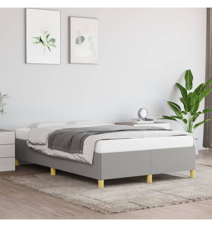 Cadre de lit sans matelas gris clair 120x200 cm tissu | Mobilier & Déco