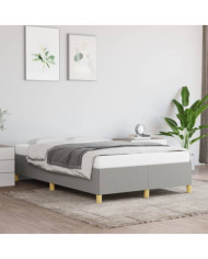 Cadre de lit sans matelas gris clair 120x200 cm tissu | Mobilier & Déco