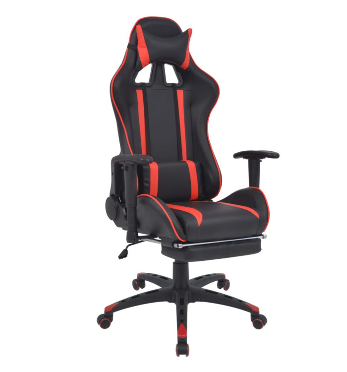 Chaise de bureau inclinable avec repose-pied Rouge | Mobilier & Déco